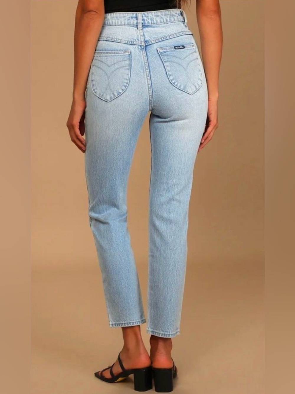 ROLLA'S Light Blue High-Rise Straight Leg Jeans